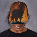 Red Moon Howling Wolf Print Baseball Cap