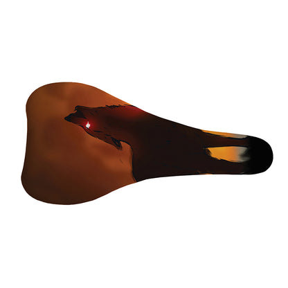 Red Moon Howling Wolf Print Bicycle Seat Cover