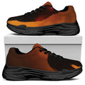 Red Moon Howling Wolf Print Black Chunky Shoes