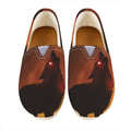 Red Moon Howling Wolf Print Casual Shoes