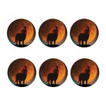 Red Moon Howling Wolf Print Coaster Set