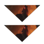 Red Moon Howling Wolf Print Dog Bandana