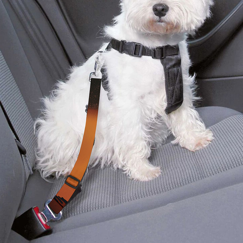 Red Moon Howling Wolf Print Dog Seat Belt