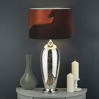 Red Moon Howling Wolf Print Drum Lamp Shade