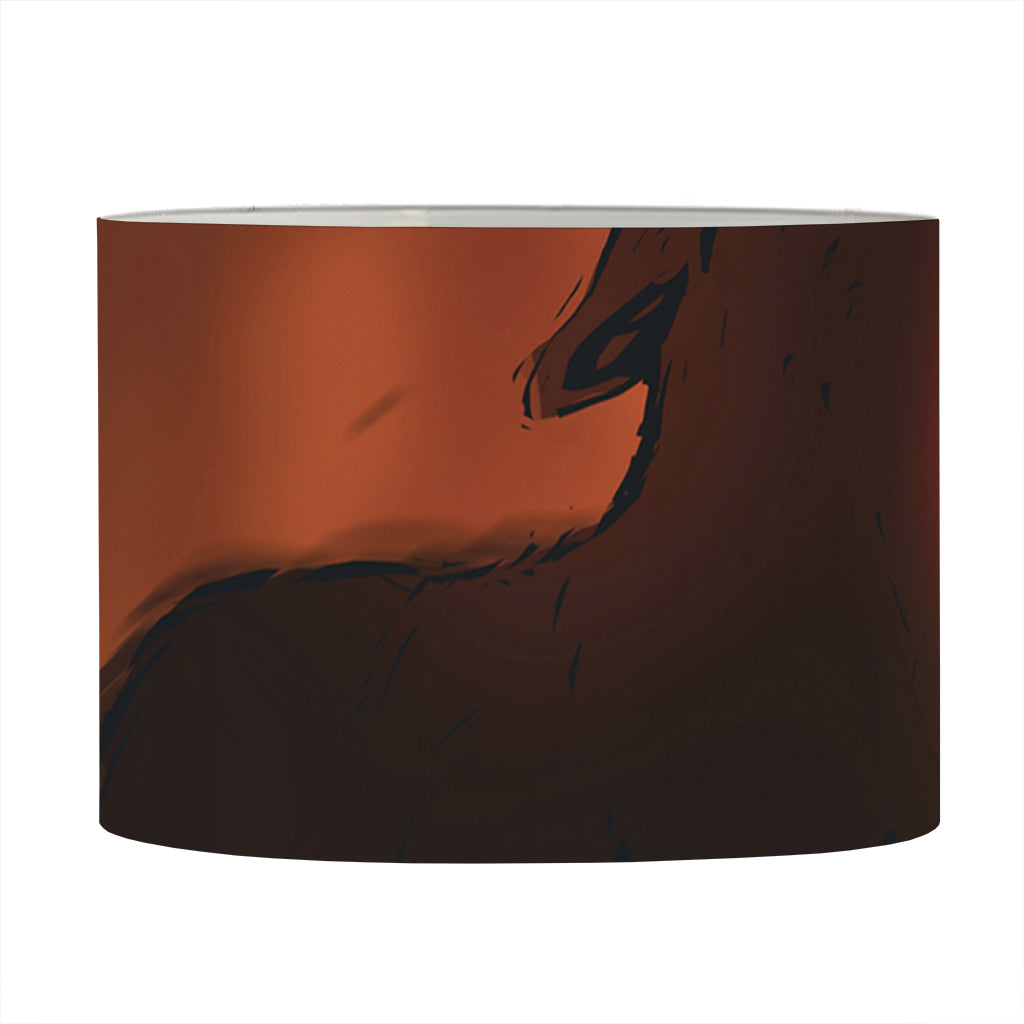 Red Moon Howling Wolf Print Drum Lamp Shade