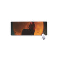 Red Moon Howling Wolf Print Extended Mouse Pad