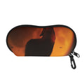 Red Moon Howling Wolf Print Glasses Case