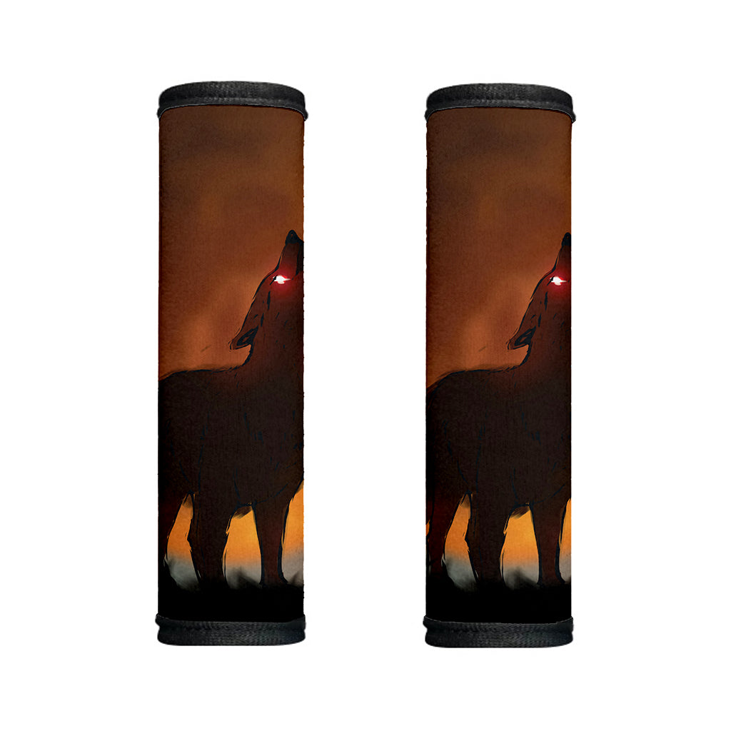 Red Moon Howling Wolf Print Handle Covers