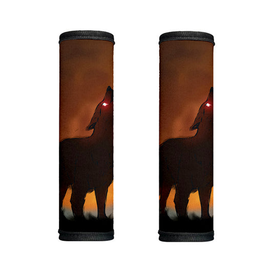 Red Moon Howling Wolf Print Handle Covers
