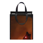 Red Moon Howling Wolf Print Insulated Lunch Tote
