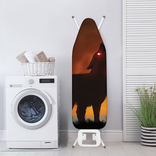 Red Moon Howling Wolf Print Ironing Board Cover
