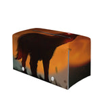 Red Moon Howling Wolf Print Leather Tissue Box Cover