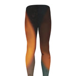 Red Moon Howling Wolf Print Men's leggings