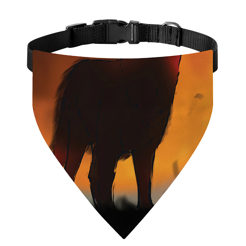 Red Moon Howling Wolf Print Over The Collar Dog Bandana