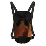 Red Moon Howling Wolf Print Pet Carrier Backpack