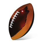 Red Moon Howling Wolf Print Rugby Ball