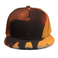 Red Moon Howling Wolf Print Snapback Cap