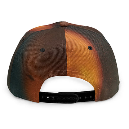Red Moon Howling Wolf Print Snapback Cap