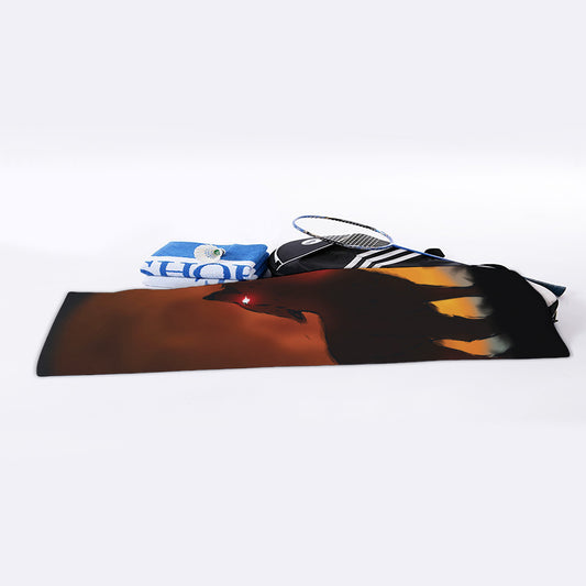 Red Moon Howling Wolf Print Sports Towel