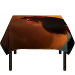 Red Moon Howling Wolf Print Tablecloth