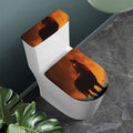 Red Moon Howling Wolf Print Toilet Lid And Tank Cover Set