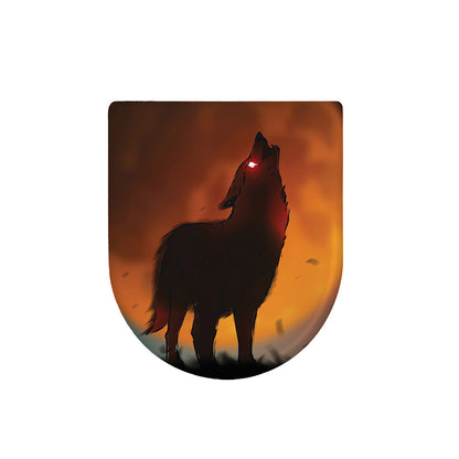 Red Moon Howling Wolf Print Toilet Lid Cover