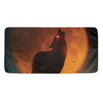 Red Moon Howling Wolf Print Towel