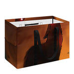 Red Moon Howling Wolf Print Utility Tote Bag