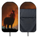 Red Moon Howling Wolf Print Waterproof Car Seat Cover