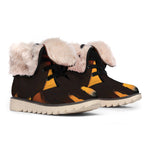 Red Moon Howling Wolf Print Winter Boots