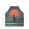 Red Moon Samurai Print Adjustable Apron