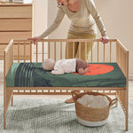 Red Moon Samurai Print Baby Crib Sheet