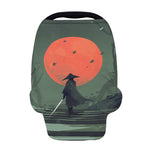 Red Moon Samurai Print Baby Seat Cover