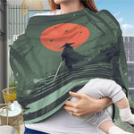 Red Moon Samurai Print Baby Seat Cover