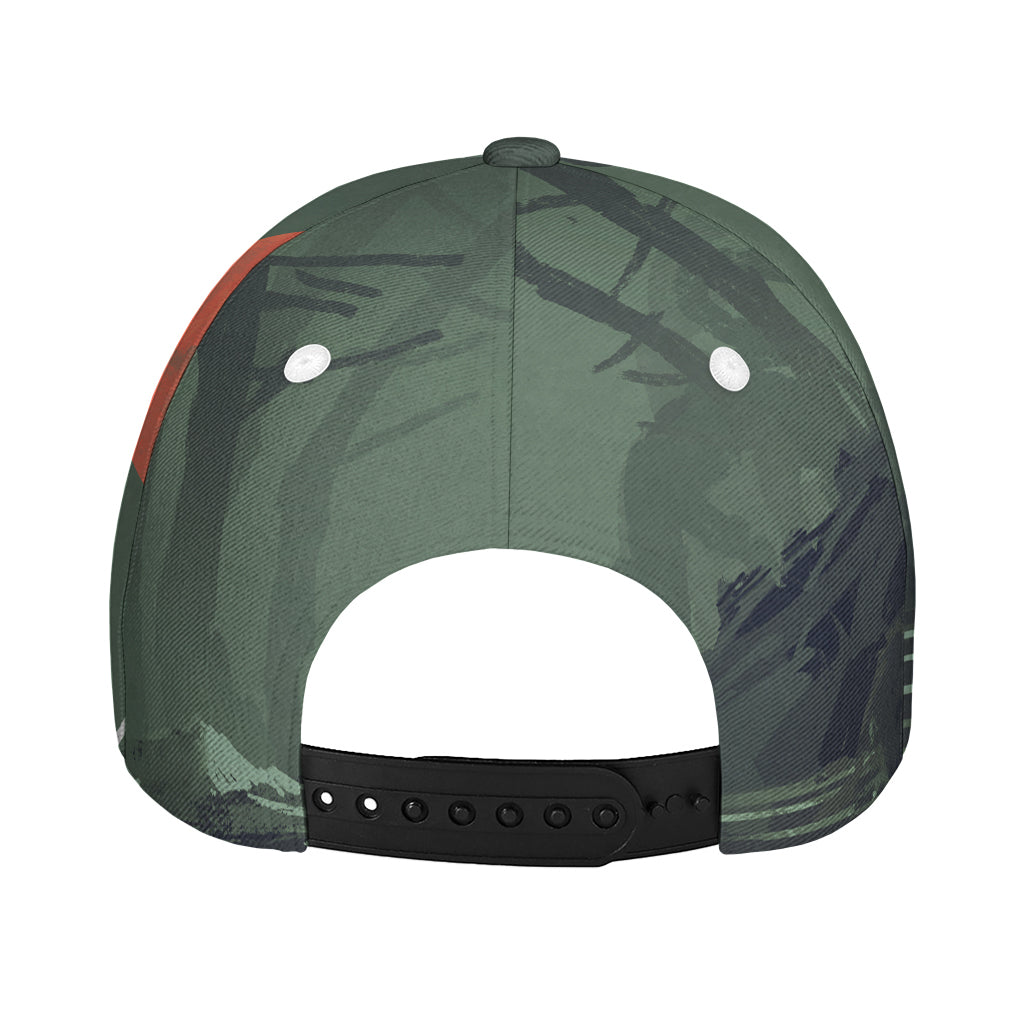 Red Moon Samurai Print Baseball Cap