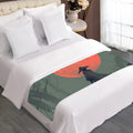 Red Moon Samurai Print Bed Runner
