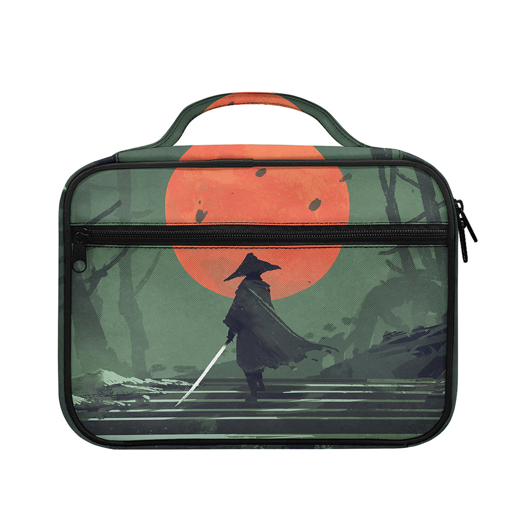 Red Moon Samurai Print Briefcase Bible Bag
