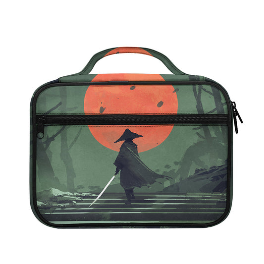 Red Moon Samurai Print Briefcase Bible Bag