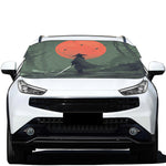 Red Moon Samurai Print Car Windshield Snow Cover