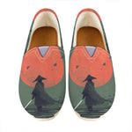 Red Moon Samurai Print Casual Shoes