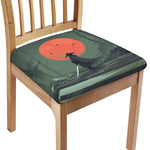 Red Moon Samurai Print Chair Cushion Cover