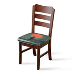 Red Moon Samurai Print Chair Cushion Cover