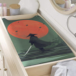 Red Moon Samurai Print Changing Pad Cover