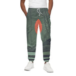 Red Moon Samurai Print Cotton Pants