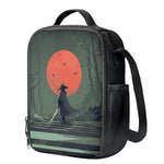 Red Moon Samurai Print Crossbody Lunch Bag