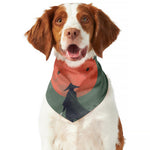 Red Moon Samurai Print Dog Bandana