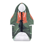 Red Moon Samurai Print Dog Zip Up Hoodie