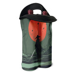Red Moon Samurai Print Double Neoprene Wine Tote