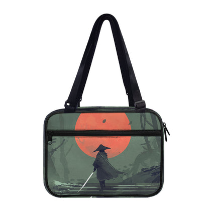 Red Moon Samurai Print Double Strap Bible Bag