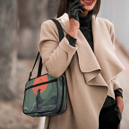Red Moon Samurai Print Double Strap Bible Bag
